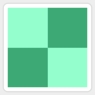 Minty Fresh Seafoam Turquoise Green Checkerboard Pattern Sticker